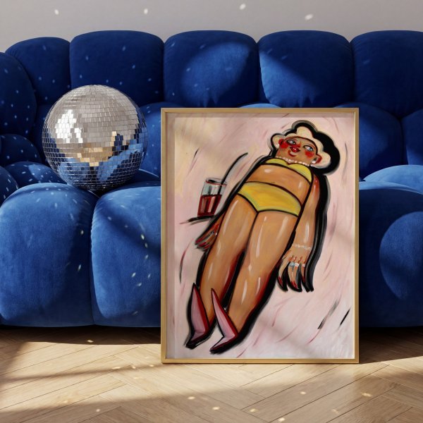 Additional view 2: Contemporary Art Portrait Painting Hot Girl Summer by painter Yana Medow oil canvas 