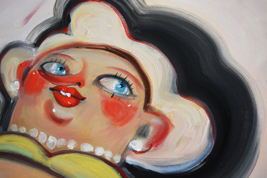 Additional view 4: Contemporary Art Portrait Painting Hot Girl Summer by painter Yana Medow oil canvas 