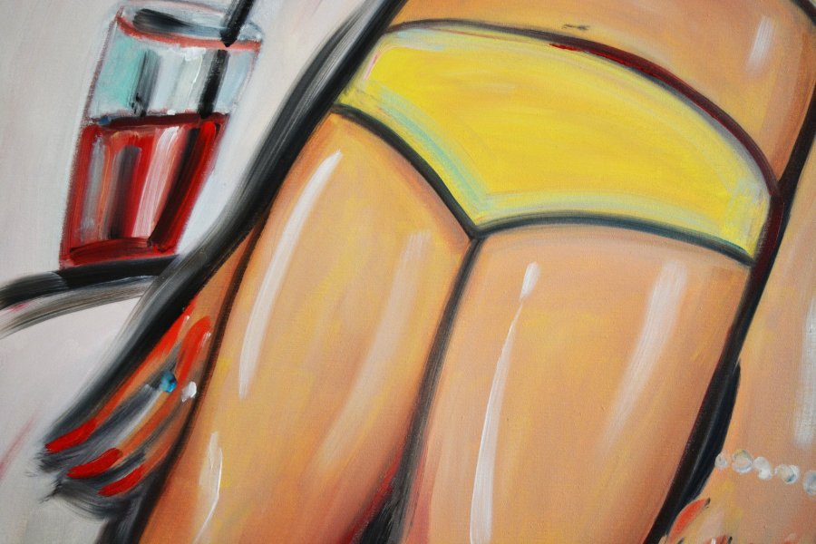 Additional view 5: Contemporary Art Portrait Painting Hot Girl Summer by painter Yana Medow oil canvas 