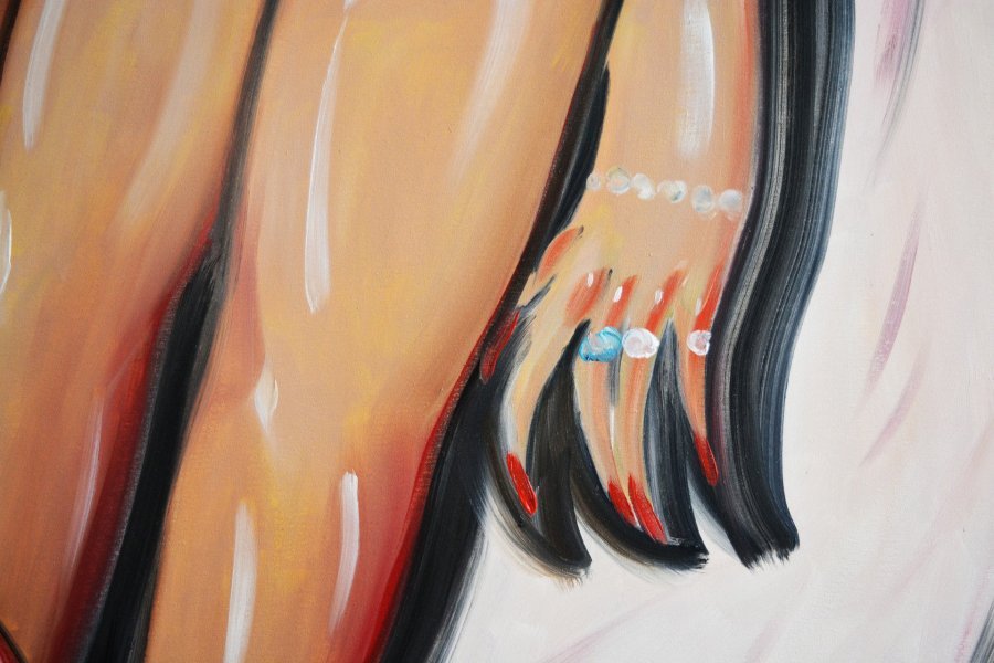 Additional view 7: Contemporary Art Portrait Painting Hot Girl Summer by painter Yana Medow oil canvas 