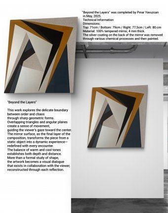 Painting "Beyond the Layers" by painter PINAR YAVUZCAN spray paint glass at Jose Art Gallery