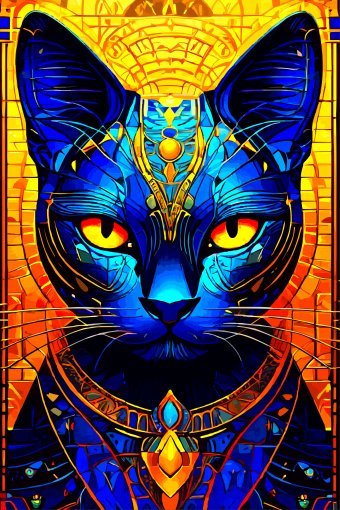 Digitale Kunst "Mosaik-Bastet-Studie", digitale/-r künstler/-in Viktor Levchenko in der Jose Art Gallery