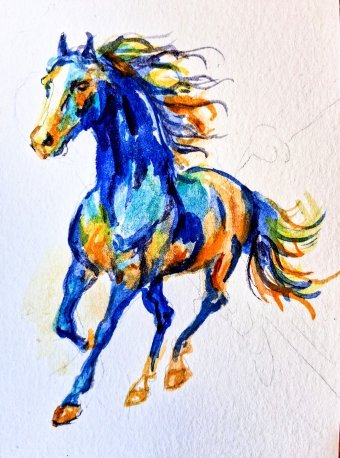 Cavallo Blu al Galoppo Sfrenato, Libertà