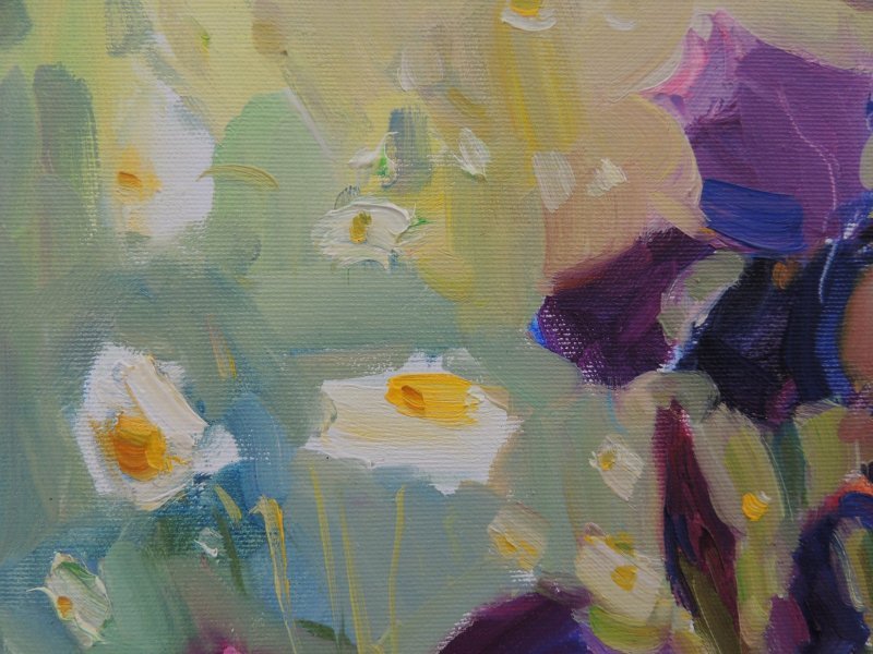 Additional view 3: Impressionism Flower Painting Irises: Vibrant Floral Impressions by painter Anna Trachuk oil canvas 