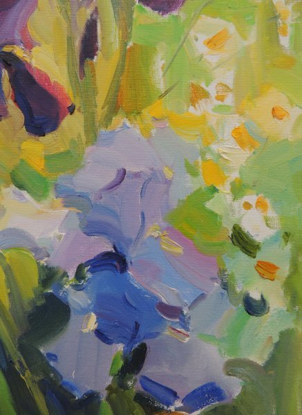 Additional view 4: Impressionism Flower Painting Irises: Vibrant Floral Impressions by painter Anna Trachuk oil canvas 