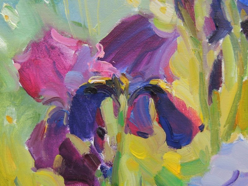 Additional view 6: Impressionism Flower Painting Irises: Vibrant Floral Impressions by painter Anna Trachuk oil canvas 