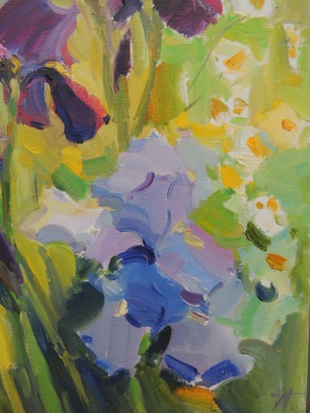 Additional view 9: Impressionism Flower Painting Irises: Vibrant Floral Impressions by painter Anna Trachuk oil canvas 