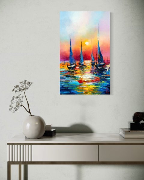 Additional view 4: Impressionism Marine Art Painting Dreaming of the Sea by painter Liubov Kuptsova oil canvas 