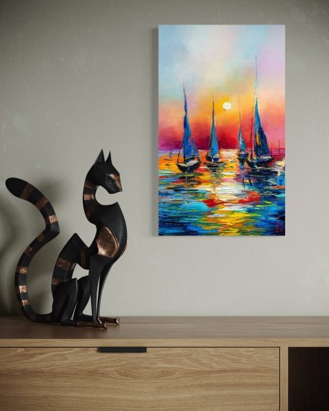 Additional view 7: Impressionism Marine Art Painting Dreaming of the Sea by painter Liubov Kuptsova oil canvas 