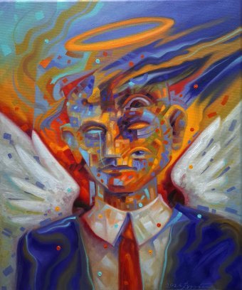 Painting "City Angel" by painter Serhii Voichenko oil canvas at Jose Art Gallery