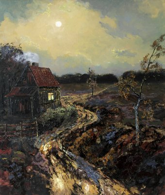 Pintura "Pabellón de Caza Místico", pintor Anton Zapotochny(Dovzhenko) óleo lienzo en Jose Art Gallery
