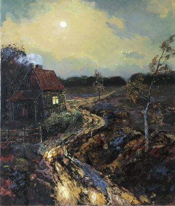 Pintura "Pabellón de Caza Místico", pintor Anton Zapotochny(Dovzhenko) óleo lienzo en Jose Art Gallery