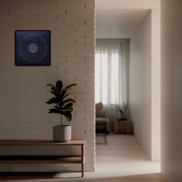 Additional view 2: Abstract Interior Drawing Breathing Pattern: White Lines on a Blue Background by illustrator #artdjartem pencil paper 