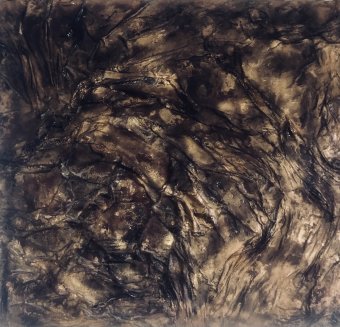 Painting "Bronze Wave: Abstract Interior Energy" by painter Machnolga acrylic plastic at Jose Art Gallery