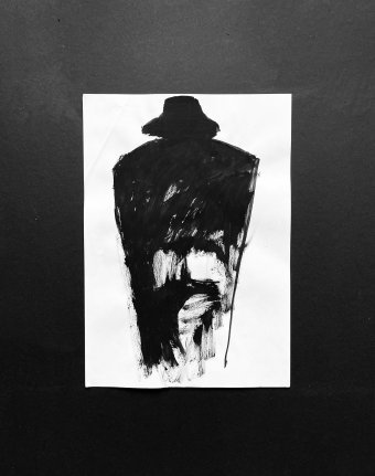 Graphik "Napoleon nimmt Josephine 2", illustrator Sophie Roman Tinte Papier in der Jose Art Gallery
