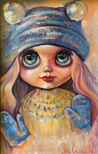 Painting "CozyWinter" by painter Nikolaienko Julia acrylic canvas at Jose Art Gallery