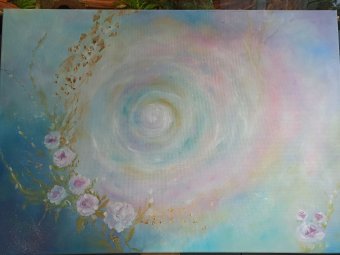 Oil Painting Flowers Galaxy
