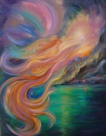 Painting "Invisible Worlds" by painter Aurelia Givalanti oil canvas at Jose Art Gallery