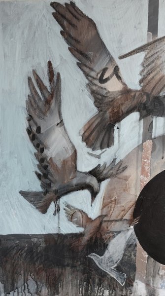 Additional view 1: Abstract Animal Painting Let them fly by painter KOlha acrylic canvas 
