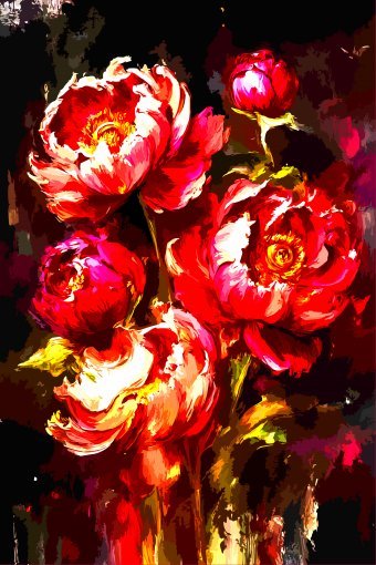 Digital Art "Crimson Bloom Study" by digital artist Viktor Levchenko at Jose Art Gallery
