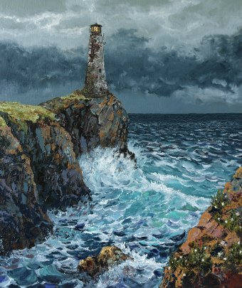 Phare, peinture à l'huile