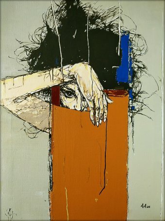 Painting "Internal Monologue" by painter Alexander Aksyonov acrylic canvas at Jose Art Gallery