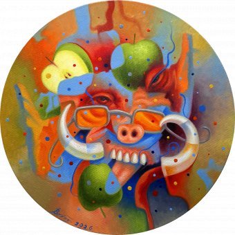 Painting "Tart green apples" by painter Serhii Voichenko oil canvas at Jose Art Gallery