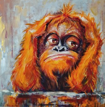 Peinture "Le Silence du Monde Intérieur", peintre Nataliya Ryjak acrylique carton à la Jose Art Gallery