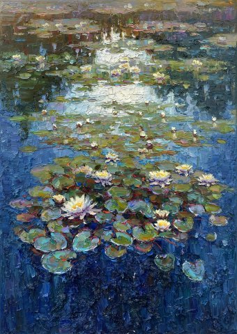 Painting "Water lilies" by painter Yevgeny Chernyakovsky oil canvas at Jose Art Gallery