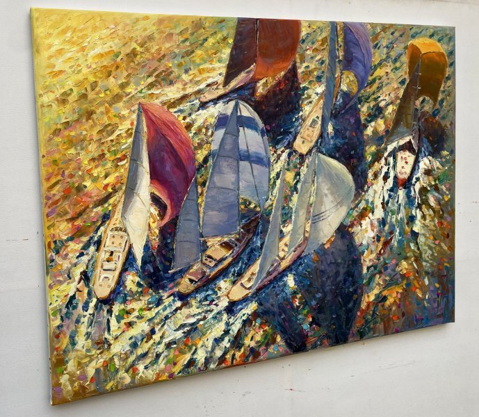 Additional view 1: Impressionism Marine Art Painting The Path to the Horizon by painter Yevgeny Chernyakovsky oil canvas 