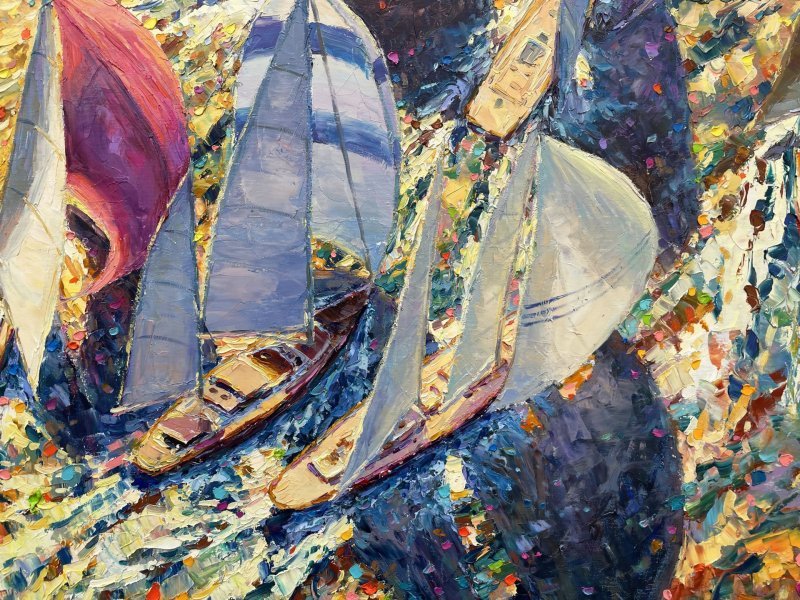 Additional view 3: Impressionism Marine Art Painting The Path to the Horizon by painter Yevgeny Chernyakovsky oil canvas 