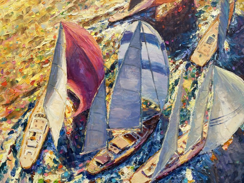 Additional view 5: Impressionism Marine Art Painting The Path to the Horizon by painter Yevgeny Chernyakovsky oil canvas 