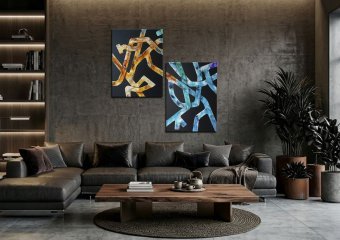 Pintura "Díptico Siete Caminos", pintor ValerI KlepA acrílico lienzo en Jose Art Gallery