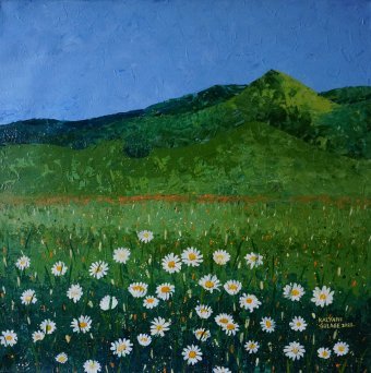 Painting "Daisies in the Valley" by painter Kalyani Gulage acrylic canvas at Jose Art Gallery