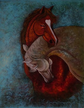 Purpurrotes und Silbernes Pferd