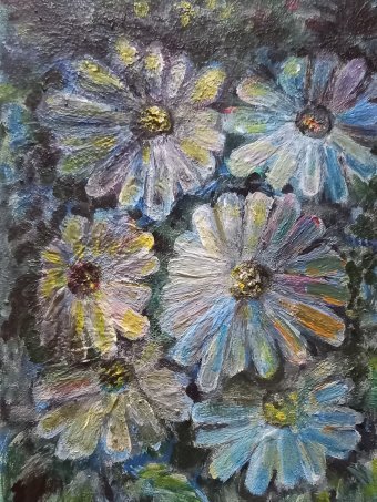 Painting "Abstraction. Flowers." by painter Nataliya Gricenko acrylic wood at Jose Art Gallery