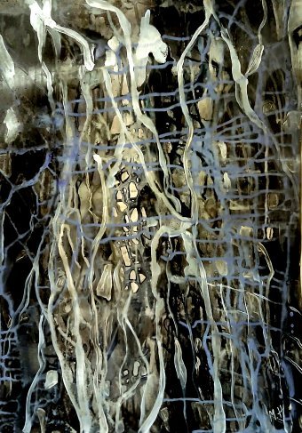 Painting "Improvisation" by painter Jannet Mitin acrylic paper at Jose Art Gallery