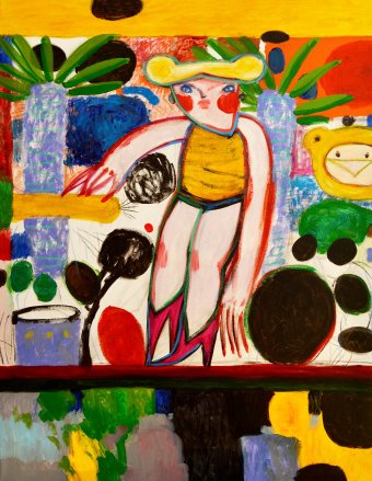 Painting "Loud Garden" by painter Yana Medow acrylic canvas at Jose Art Gallery