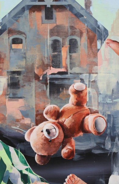 Additional view 3: Figurative Portrait Painting SKY FALL by painter ARINDAM BISWAS acrylic canvas 