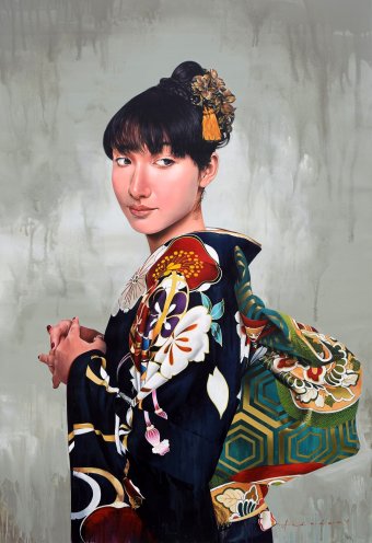 Painting "KIMONO 02" by painter ARINDAM BISWAS acrylic canvas at Jose Art Gallery