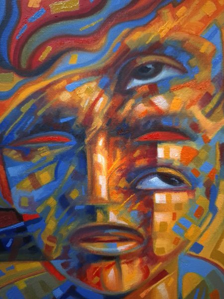 Additional view 1: Surrealism Portrait Painting Birds' shadows by painter Serhii Voichenko oil canvas 