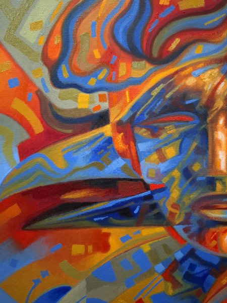 Additional view 4: Surrealism Portrait Painting Birds' shadows by painter Serhii Voichenko oil canvas 