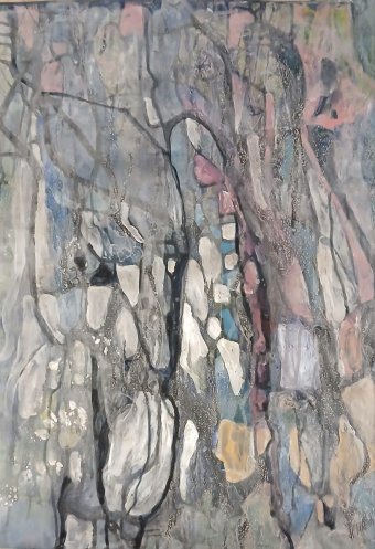 Painting "Salty Silence" by painter Jannet Mitin acrylic paper at Jose Art Gallery