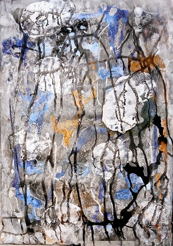 Painting "Pulse of Abstraction. Energy of Freedom and Color" by painter Jannet Mitin acrylic paper at Jose Art Gallery