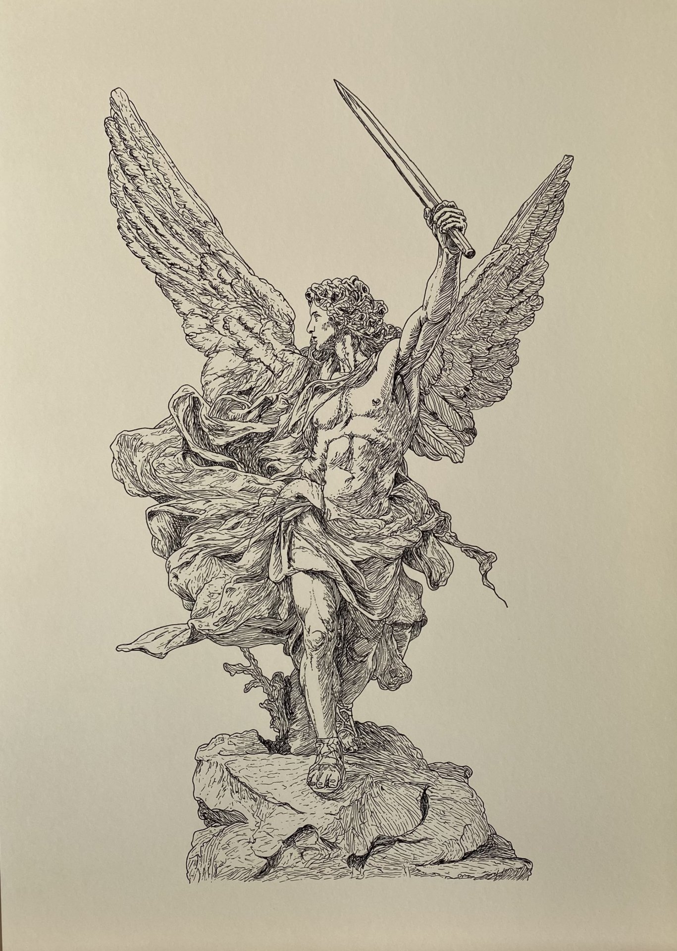 Saint Michael the Archangel Painting by Carlos Barta