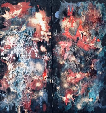 Pintura "Decoración de Pared de Arte Fluido Abstracto y Colorido", pintor Machnolga acrílico plástico en Jose Art Gallery