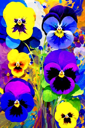 Digital Art "Royal Pansy Study" by digital artist Viktor Levchenko at Jose Art Gallery