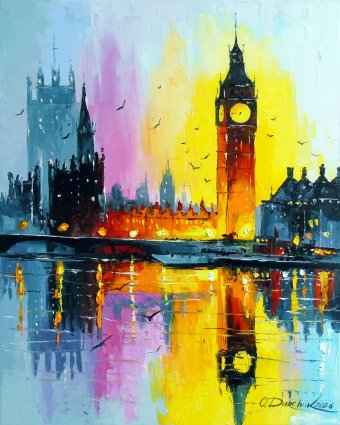 Painting "Morning London" by painter Olha Darchuk oil canvas at Jose Art Gallery