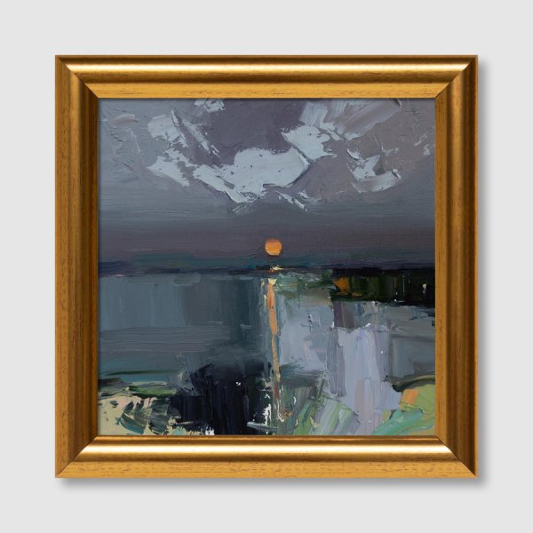 Additional view 1: Impressionism Landscape Painting Atmospheric Study No. 10 by painter Daria Zavadenko oil wood 