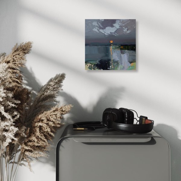 Additional view 2: Impressionism Landscape Painting Atmospheric Study No. 10 by painter Daria Zavadenko oil wood 